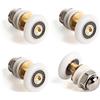 SPDYCESS 4 Pezzi Rotelle per Porta Della Doccia, Rulli per Doccia Cuscinetti, Rullo per Porta in Vetro per Doccia, Rulli per Porta Doccia - 23 mm