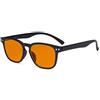 Eyekepper Design Occhiali Blocco Blu - Antiriflesso Occhiali da Lettura Computer con Lente Filtro Tinti Arancione Protezione UV per Donna Leggere - Nero +0.75