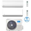 Midea Climatizzatore Condizionatore Midea Xtreme WiFi + Breezeless E R32 Dual Split 9000 + 18000 BTU con U.E. M2OE-18HFN8-Q INVERTER Classe A++/A+