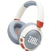 JBL Junior 470 NC Cuffie Over-Ear Bluetooth Wireless per Bambini, con Cancellazione Attiva del Rumore, Microfono Integrato, 50 Ore di Autonomia, Safe Sound, Limitatore Volume, Set Adesivi, Bianco