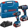 Bosch Professional 18V System Avvitatore a Massa Battente Batteria Gdx 18V-200 e Trapano-Avvitatore a Batteria Gsr 18V-55 (Incl. 2 Batterie 4.0 Ah Gba 18V, Caricabatteria Rapido Gal 18V-40, L-Case)