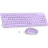 LeadsaiL Tastiera e Mouse Wireless, Kit Mouse e Tastiera Wireless per Computer USB 2,4 GHz, QWERTZ, Full Size, Ergonomico, Tastierino Numerico, Tasti Scelta Rapida per HP/Mac-Viola