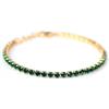 WONDER COMPANY Srl COLLANA TENNIS DORATO CRISTALLI SMERALDO