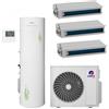 Gree Climatizzatore Trial Canalizzabili 9000+9000+9000 + Serbatoio da 200 lt per produzione di ACS Wi-Fi