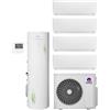 Gree Climatizzatore Quadri Split Pular GWHD42 inverter 9+9+9+9 + Serbatoio da 200 lt per produzione di ACS Wi-Fi