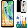 SRJTEK Compatibile per Xiaomi Redmi Note 8 Pro Schermo di Ricambio Per Hongmi Note 8 Pro Display LCD Touch Digitizer Sensor Kit Matrix (Nero Con Cornice)