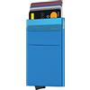 Bronzi Portafoglio Porta badge Uomo Slim - Protezione RFID Porta Carte Credito - Portacarte Mini Portatessere tascabile smart schermato (Blu)