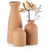 CEMABT Set di 3 vasi in ceramica marrone, piccoli vasi per fiori, decorazione moderna rustica, decorazione per la casa, vasi decorativi per pampas e fiori secchi, idea scaffale, ingresso