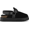 COLORS OF CALIFORNIA PLATFORM SABOT leather strap NERO