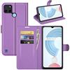 Fertuo Cover per Realme C21Y / C25Y, Custodia Portafoglio Cover a Libro in Pelle Flip Case con Silicone Bumper, Fibbia Magnetica, Porta Carte, Kickstand, per Realme C21Y / C25Y, Viola