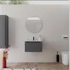 DEGHI Mobile bagno sospeso 60 cm antracite con lavabo integrato e specchio - Sleek