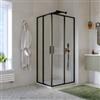 DEGHI Box doccia 70x90 cm angolare scorrevole con vetro slim trasparente e profilo nero opaco 195h - Glide