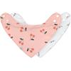 Lässig Bavaglino sciarpa triangolare 2 pezzi. Bottone a pressione reversibile in cotone biologico/Baby Bandana Happy Fruits Cherry