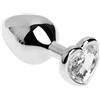 BONDAGERIE® Plug anale con gioiello a forma di cuore bianco, sacchetto incluso, Taglia Kit 3 Plug S M L