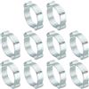PATIKIL 10pz 25-28mm Set Fascette Stringitubo Doppio Orecchio, Fascette Metalliche Morsetti Tubi Acciaio Zincato per Collegamenti Raccordi Tubi Gas Auto, Tono Argento