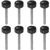 QUARKZMAN 8pz Zigrinate Morsetto Manopole M4 x 40mm Maschio Filettatura 16mm Testa Impugnatura Plastica Metrico Testa Zigrinata Viti Bullone Pomelli Filettati Perno Maniglie, Nero