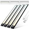 Brendz Luce Armadio LED con Sensore di Movimento, 4 x 40 cm | 3 Temperature di Colore, Dimmerabile, Magnetica Ricaricabile Luce Led, Luce Notturna, Lampada per Armadio