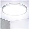 NIBSHOOM Plafoniera LED Rotonda Piatta 6500K, 18W/1800LM/IP44 Impermeabile Ultrasottile, Moderno Semplice Lampada per Soffitto, Bagno, Soggiorno, Camera, Cucina, 220*17mm