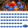 Hengrongshen 50 Pezzi Candele Galleggianti Blu, 3,5 CM Candela Galleggiante Senza Profumo, Fumo & Goccia, Candele Galleggianti Piscina per San Valentino, Matrimonio, Vacanze, Feste (Blu)
