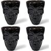 MIJOMA Set di 4 bicchieri da liquore a forma di teschio, in plastica, riutilizzabili, per Halloween, feste spaventose, notti di film horror, capacità 50 ml