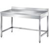 Ristotecno Tavolo in acciaio inox con alzatina posteriore, profondità 90 cm - 90x90x85H - AISI 430 + Top in AISI 304