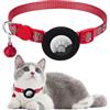 Ledeak Airtag Collare Gatto, Riflettente Collare Gatto Compatibile con GPS Airtag, Collarino Gatto Antistrozzo con Modello Zampa di Gatto, Regolabile Collare Gatto per Gattini, Gatti (Rosso)