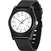findtime Orologio da polso sportivo da donna e uomo, analogico, al quarzo, per ragazze e ragazzi, 50 m, impermeabile, cinturino in silicone, lancette luminose, casual da donna, bianco e nero, cinghia