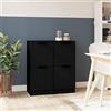 YITHOPI Credenze 2 pz,Mobile cucina Mobiletto Multiuso per Buffet con Cassetti Per Sala da Pranzo Salotto Corridoio Cucina Nere 30x30x70 cm in Legno Multistrato