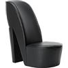 vidaXL Poltrona a Forma di Scarpa con Tacco Design Audace Moderna Comoda Imbottita Morbida Sedia Imbottita Arredo Casa in Similpelle Nera