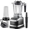 AMZCHEF 2-IN-1 Frullatore Professionale 2000W con Contenitore da 1850 ml e 600 ml per Due Modalità di Frullatura - 2000W Frullatore Tritatutto Multifunzione con Tamper e 6 Lame - Nero Opaco