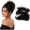 CAISHA XXL Posticcio Capelli Elastici Acconciature Da Sposa Voluminoso Riccio Chignon Marrone Nero Mix HW37