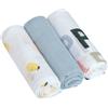 LÄSSIG Coperta in mussola per bebè, panno per ruttini, set di 3 pezzi in cotone 80 x 80 cm/Heavenly soft Swaddle L Happy Fruits Lemon