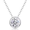 Maison Dianie Collana da Donna con Moissanite e Catena in Argent Sterling 925, Ciondolo in Cubico Cadoso per Compleanno, Cerimonia, Matrimonio, San Valentino