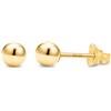 KEZEF Orecchini a da donna in oro giallo 14K - Orecchini a riempiti d'oro - Borchie a sfera da 4 mm