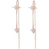SLUYNZ 925 Orecchini stella in argento sterling catena pendente per le donne ragazze adolescenti orecchini threader lunghi nappa (C-Rose Gold)