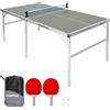 Original Cup EasyPong® | Tavolo da Ping Pong Grigio | 182x91cm | Qualità Premium | Facile da trasportare | Stabile | Ideale per Esterni e Interni | 2 Racchette + 4 Palline | Tennis da Tavolo | OriginalCup®