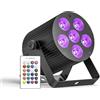 Oloaxolx Faretto LED Par da 60 W Batteria Ricaricabile, RGBWA+UV 6 LED Luce da palco con telecomando DMX512 Luce festa per DJ Discoteca Matrimoni dal vivo Sala espositiva per interni ed estern