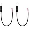 Greluma 2 pezzi Spina maschio da 3.5 mm a filo nudo estremità aperta, connettore jack jack da 30 cm TRS a 3 poli Stereo da 1/8 per la riparazione del cavo audio