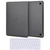 TECOOL Cover Smerigliato per MacBook Air M1 (A2337) e MacBook Air 13 Retina 2020 2019 2018 (A2179 A1932), Custodia Rigida Protettiva Ultrasottile in Plastica e Copritastiera UE, Grigio Siderale Opaco