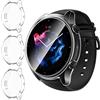 iVoler 3 Pezzi Cover e Pellicola Protettiva per Amazfit GTR 3 Pro/Amazfit GTR 3, Copertura Completa Custodia Trasparente, Ultra Sottile Morbida TPU Anti-Graffio Protezione Schermo Antiurto Case