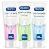 Durex Naturals Pure Gel Lubrificante per Rapporti Intimi, 100% Ingredienti di Origine Naturale, 3 Flaconi da 100 ml