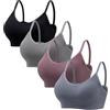HBselect 4 Pezzi Reggiseno Senza Ferretto da Donna Reggiseno a Canotta V Collo Bralette Seamless Bralettes T-Shirt Reggiseni