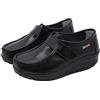 Generic Scarpe da donna in pelle, colore nero, mocassino, slip on sneaker, in morbida pelle, per il tempo libero, con plateau, comode da camminare, ortopediche, da donna, casual, senza lacci, Nero , 38 EU
