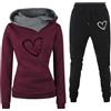 Generico Completo Donna Elegante Leggera Moda Felpa Con Cappuccio E Pantaloni Jogging Completi 2 Pezzi Morbida Set Palestra Oversize Cotone Tuta Da Corsa Completo Palestra Curvy Tute Lavoro Comode Tracksuit