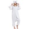 YUWELL Adulto Animale Pigiama Uomo&Donna Carnevale Costume Halloween Cosplay Affascinante Onesie Unisex(Orso Polare,S)