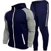 Generico Tuta da Uomo con Cerniera con Cappuccio Autunno e Inverno Completo 2 Pezzi Giacche e Pantaloni Casual Sweatsuit Tute da Ginnastica Cardigan Maniche Lunghe Sportivo Completi Uomo Palestra Leggero