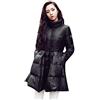 Minetom Donna Lunga Giacca Cerniera Imbottito Spessa Giubbotto Cappotti Piumino Vestiti Lunghi Cappotto Leggero Piuma Outwear Nero S