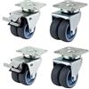 Bulldog Castors Ruote girevoli doppie, non lasciano segni, ruote da 50 mm e freni, a basso profilo, carico massimo 250 kg, set da 4 pezzi