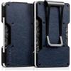 VULKIT Porta Carte di Credito Uomo Slim Portafoglio Uomo con Fermasoldi Piccolo Metallo Porta Schede Carte di Credito Donna Schermato RFID, Retro Blu Navy