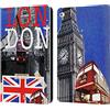 Head Case Designs Cima I Love London Custodia Portafoglio in Pelle Compatibile con Apple iPad Air 2 (2014)